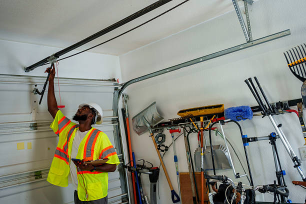 Professional Garage Door Panel Replacement technician working in Hollins, VA